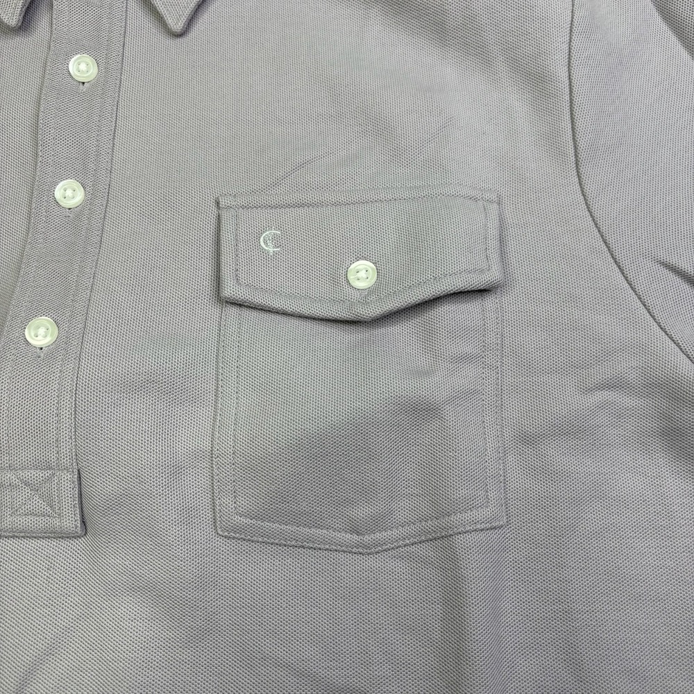 Criquet Mens Purple Pima Cotton Long Sleeve Rugby Players Polo Shirt Size L - Picture 5 of 14